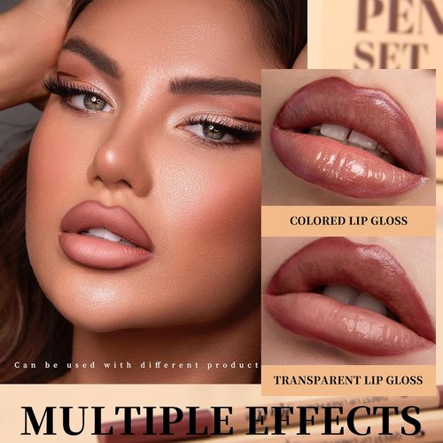 Skiennix Matte Velvet Lip Liner Set - 12 Highly Pigmented, Long-Lasting Waterproof Pencils in Natural Nude Brown