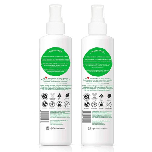 Fresh Monster Kids Detangler Spray - Toxin-Free & Hypoallergenic Hair Conditioner | Coconut (2 Pack, 8.5oz Each)