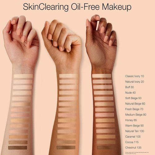 Neutrogena SkinClearing Liquid Foundation - Oil-Free Acne Control with 0.5% Salicylic Acid | Classic Ivory, 1 fl. oz
