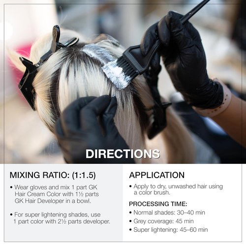 GK HAIR Color Cream 10.0 Lightest Platinum Blonde - 100% Grey Coverage | Semi, Demi, Permanent | Salon Quality Hair Dye - 3.4 Oz