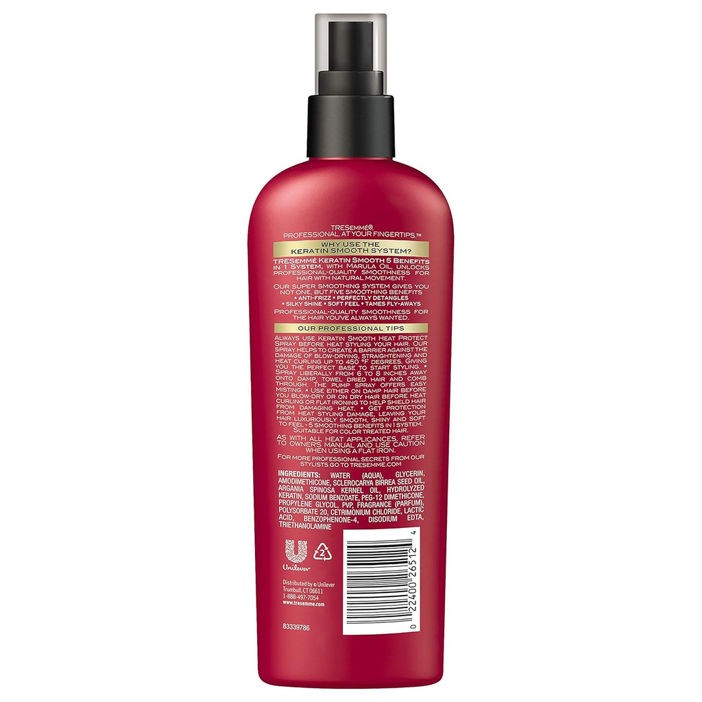 Tresemme Keratin Smooth Heat Defense Spray - 8 Ounce | Protects Hair from Heat Damage