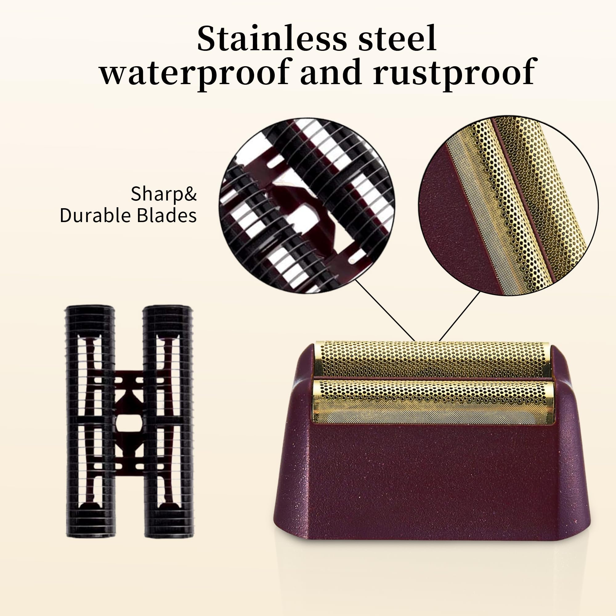 1 Pack Professional 5-Star Series Finale Shaver Replacement Foil & Shaving Bar Assembly Compatible with Wahl Shaver Models 7031-100,7043-100 Ultra Close Shaving Replacement Cartridges, Gold (Red)