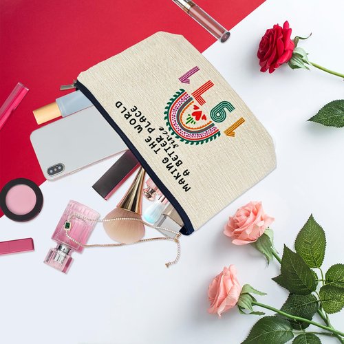 55th Birthday Gifts for Her Women, Happy 1971 55th Birthday Decorations Makeup Bag, Anniversary 55 Year Old Gift Ideas for Wife, Sister, Mom, Aunt, Cosmetic Travel Pouch for Mothers Day, Christmas