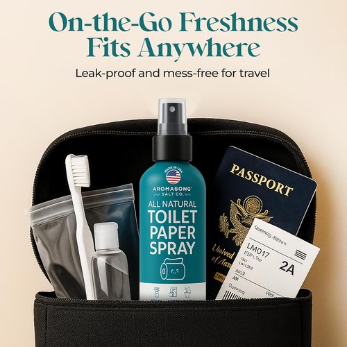 Aromasong 100% Natural Toilet Paper Spray - Flushable Wet Wipe Alternative for Personal Cleansing - 4 fl oz
