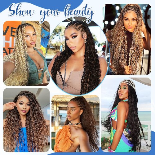 Human Braiding Hair for Boho Braids 18Inch 120g 12A Deep Water Wave Braiding Hair for Curly Boho Hair Braiding Knotless Bulk Bohemian Natural Black