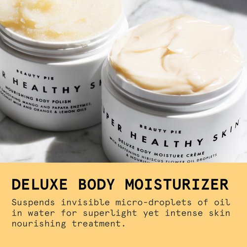 Beauty Pie Super Healthy Skin Deluxe Body Crème – Rich Hydration Body Butter with Cold-Pressed Hibiscus Oil, Hyaluronic Acid & Vitamin E – 8.45oz Nourishing Body Moisturizer for Dry & Mature Skin