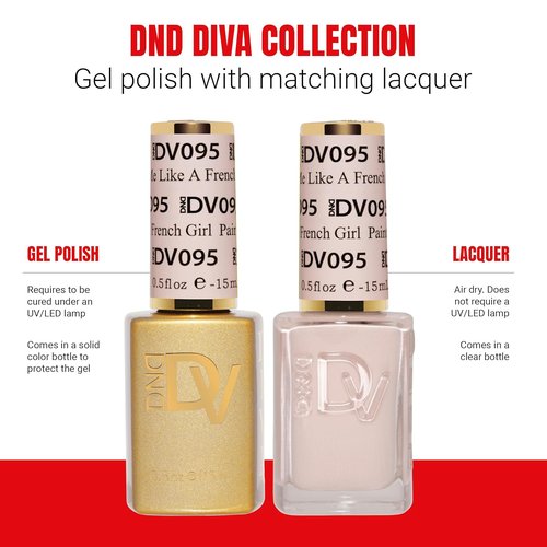 DND Gel Polish Set - Coquette Collection | UV/LED Gel & Air Dry Nail Lacquer Duo, 0.5 Fl Oz