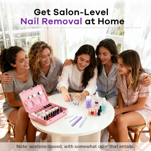 Glamonade Acetone Nail Polish Remover: Gel Polish Remover for Removal of Regular Nail Polish/Gel/Nail Tips/Glitter Polish | Grape Scent Gel Nail Polish Remover with Easy Push-Down Pump(6.34 Fl Oz)