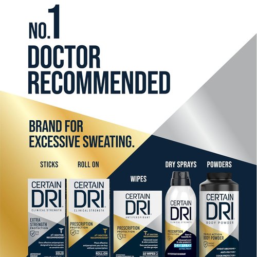 Certain Dri Body Powder - Talc-Free Anti-Chafing & Anti-Itch Formula - Maximum Sweat Absorption | 8 oz, Pack of 2