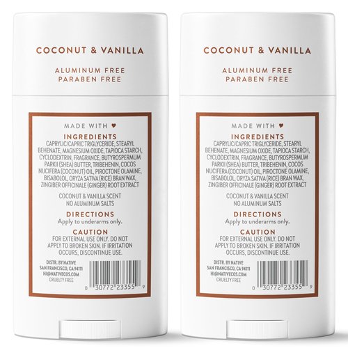 Native Coconut & Vanilla Twin Pack Deodorant Bundle 2 x 2.3 oz