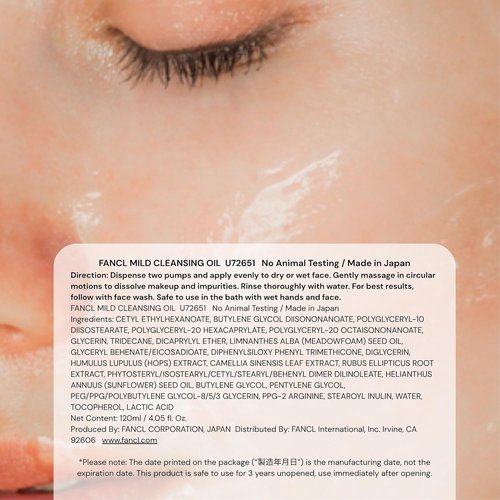 FANCL Mild Cleansing Oil - Japanese Makeup Remover for Sensitive Skin | 100% Preservative Free (1, Blue)