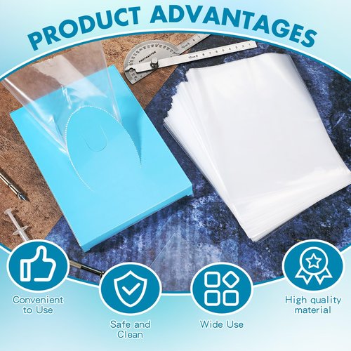Harloon 500 Pcs Disposable Tattoo Bottle Bags Tattoo Squeeze Bottle Bag 6 x 8 Inch Disposable Plastic Bags for Cleaning Supplies(Transparent)