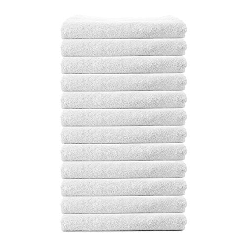12 x 12 Inches White Wash Cloths Bulk, 12 Pack Face Cloths, Hand Towels for Bathroom, Cotton Washcloths Set, Soft Cleaning Rags for Bath, Body, Spa, Gym, Kitchen, Dish