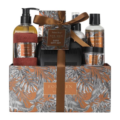 Christmas Spa Gift Basket, Bath Spa Kit for for Men Dad Birthday Bath Gifts Classic Perfume Bath Set for him, men's Shower Gift Basket mens personal care sets Man Bath Beard Spa Gift Baskets Mens Gift