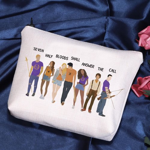 POFULL Book Lover Cosmetic Bag Bookish Gift Seven Half Bloods Shall Answer The Call Makeup Pouch