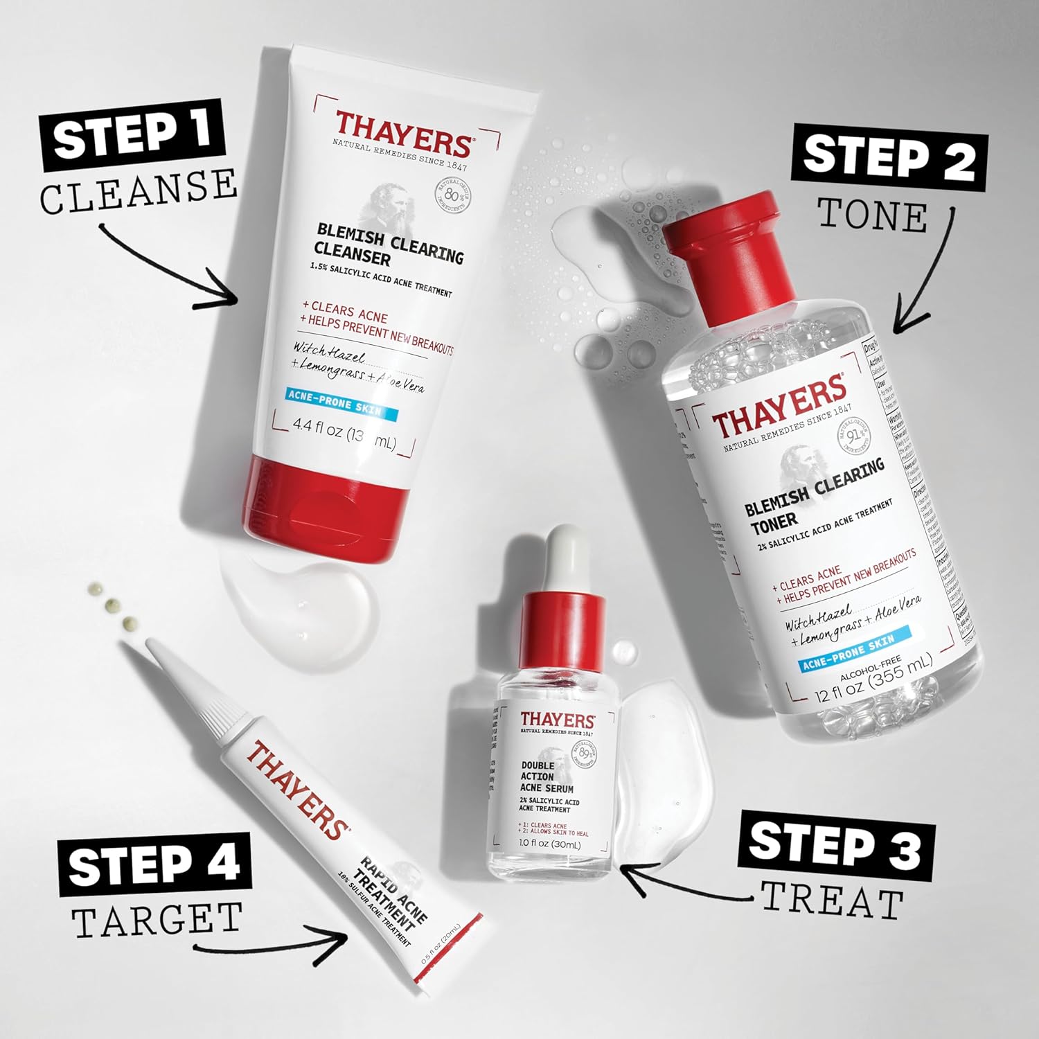 Thayers Acne Serum - Double Action Treatment with 2% Salicylic Acid & Niacinamide | 1 Fl Oz