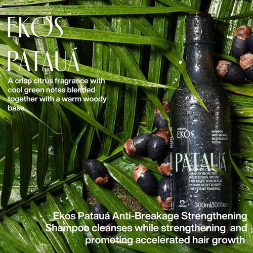 Natura Ekos Patauá Anti-Breakage Shampoo Refill - Strengthen Roots & Strands - Vegan Formula | 10.1 fl oz (300ml)