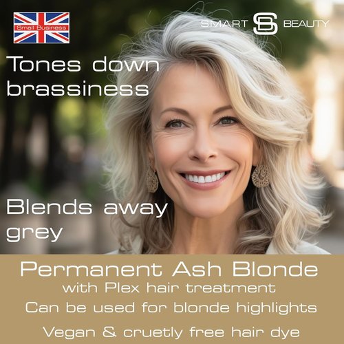 Smart Beauty Ash Blonde Hair Dye - Permanent Cool Ash Color with Plex Conditioner | Vegan & Cruelty-Free