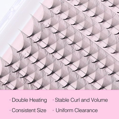 EMEDA 320 Fans Bulk Premade Lash Fans 12D 14D 16D 18D 20D Pointy Base Premade Fans Eyelash Extensions Stable D Curl Pre Fanned Volume Lash Extensions (16D-0.05-D-8-15mm)