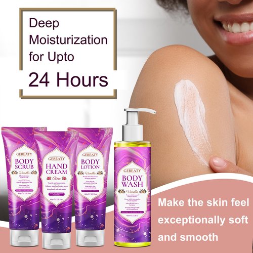 Spa Bath Sets for Women Gift,Stress Relief & Relaxing Body Wash Bath Set,Vanilla Home Spa Basket Gifts Set for Woman Mom Wife Her Sister,Unique Self Care Womens Gift ,Birthday Valentines Gifts Women