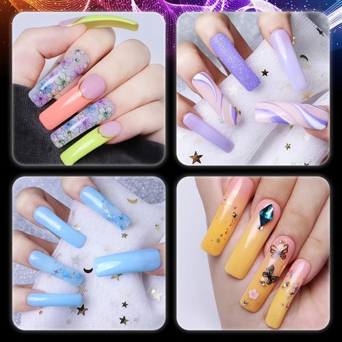 INENK Clear Coffin C Curved Nail Tips, Short Coffin Half Cover Fake Nail Tips for Acrylic Nails Professional Dip Powder Nail Salons and DIY Nail Art 80 90s(500PCS 10SIZES)