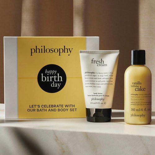 Philosophy Happy Birthday Gift Set - 2-Pc. Vanilla Cake Shower Gel & Fresh Cream Lotion - Moisturizing Bath Duo for Women