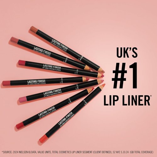 Rimmel Lasting Finish 8HR Soft Lip Liner Pencil - Vibrant & Blendable Formula - 195 Sunset Pink, 0.04oz