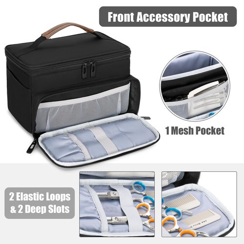 CURMIO Barber Bag for Hair Clippers, Men Trimmer Travel Case Compatible with Andis/Hatteker/Oster Hair Clipper and Hair Cutting Tools, Bag Only