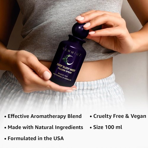 Skiennix Deep Sleep Pillow Spray - Natural Aromatherapy Mist for Relaxation & Stress Relief | Patchouli, Black Tea, Vanilla