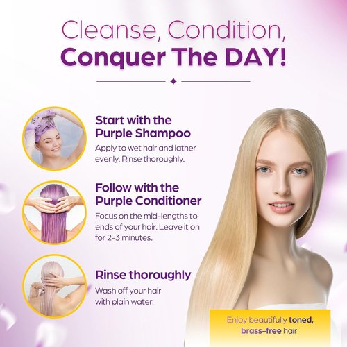 Herbishh Purple Shampoo - Deep Cleansing for Blonde Hair | Eliminates Yellow & Brassy Undertones - 16.9 fl. Oz