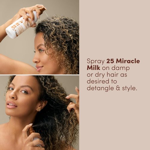 Mizani 25 Benefit Miracle Milk | Leave-In Conditioner for Curly Hair with Coconut Oil, Anti-Frizz & Detangler