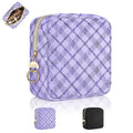Playexen 4.9" Small Makeup Bag, Glitter PU Leather Mini Cosmetic Bag for Purse, Portable Small Travel Makeup Pouch for Daily Use, Birthday/Wedding/Christmas Gifts (Purple)