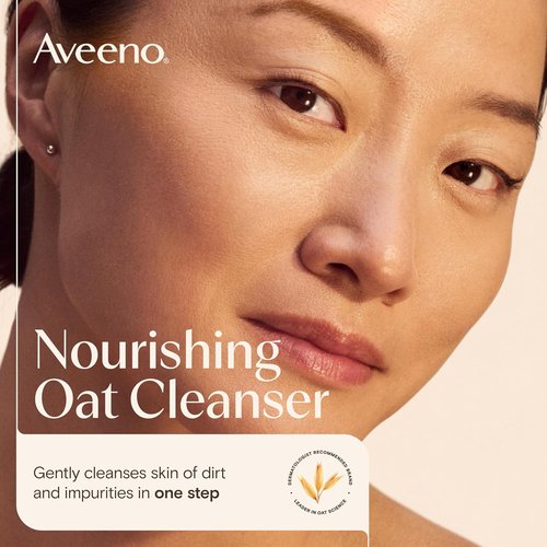 Aveeno Calm + Restore Nourishing Oat Cleanser - Daily Hydrating Face Wash for Sensitive Skin, 7.8 fl oz