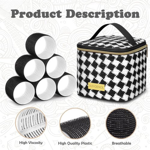 Sungenol Hair Roller Set - 18 Pcs with Clips & Comb for Salon-Quality DIY Hairstyles | 3 Sizes Included