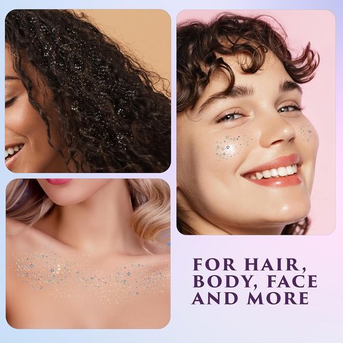 Secret of Pharaoh Holographic Glitter Gel - Pink Passion | Versatile Face, Body & Hair Makeup for Festivals