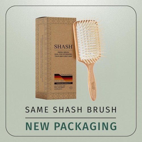 SHASH Large Paddle Hair Brush - Detangler for Thick & Curly Hair | Long Pins & Rubber Cushion
