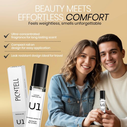 PICNTELL U Series Impression Perfume Oil Roll-On – Unisex Travel-Friendly Fragrance Based on Iconic Luxury Scents, Long-Lasting Perfume for Men & Women (1 - Pack, U1)