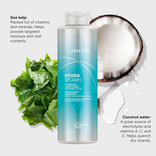 Joico HydraSplash Hydrating Conditioner - Replenish Moisture & Add Softness for Fine to Medium Dry Hair | Enriched with Sea Kelp & Coconut Water