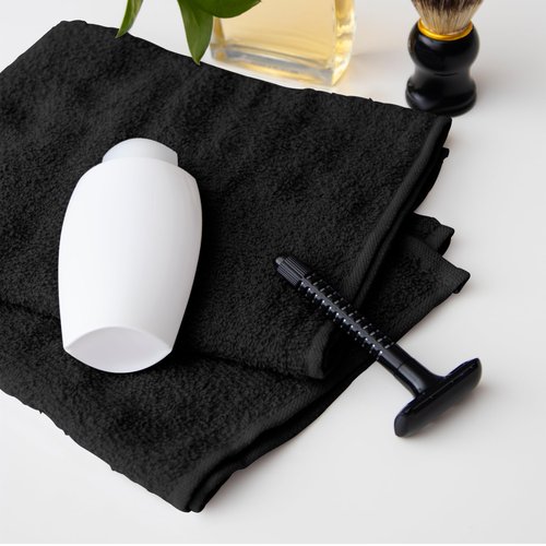 Avalon Towels Salon Towel - Black Hand Towels Bulk Pack of 24-100% Cotton Absorbent Spa, Facial & Gym Towel for Working Out - 16x27 Inches (Not Bleach Proof)