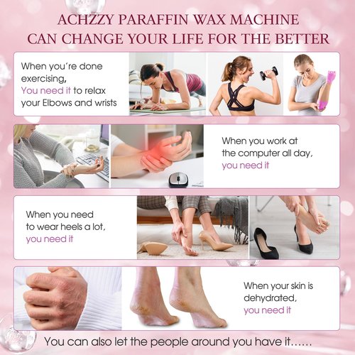 Achzzy Natural Paraffin Wax Refills, 6 Pack Paraffin Wax Blocks of Unscented for Paraffin Bath, Paraffin Wax for Hand and Feet for Deep Hydration, Moisturizing and Nourish (Unscented)