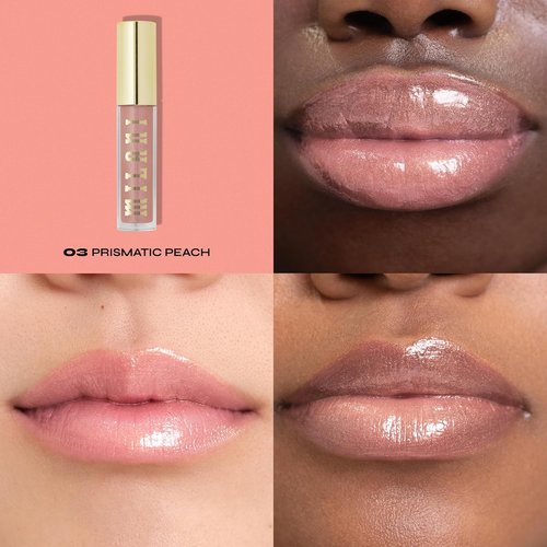 Milani Lip Gloss - Keep It Full Nourishing Lip Plumper with Hyaluronic Acid | Prismatic Peach, 0.13 Fl. Oz.