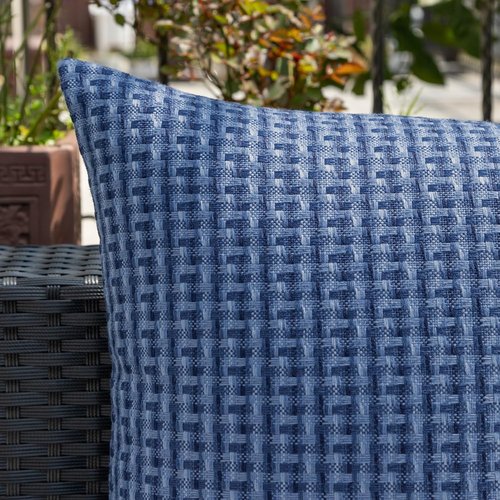 Kevin Textile Outdoor Waterproof Throw Pillow Covers - 18x18 Inch Navy Blue | Decorative Cushions for Garden & Patio
