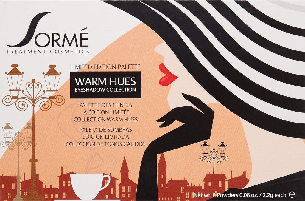 Sorme Cosmetics Accented Hues Eyeshadow Palette - Warm 0.64oz | 8 Blendable Metallic, Shimmer & Matte Shades | Includes Dual-Ended Brush