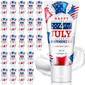 Dansib 24 Pcs Mini Sunscreen Bulk for Summer Wedding Party Spf 30 Water Resistant Sunscreen Lotion Bulk 1oz Travel Size for Thank You Gifts Wedding Party Supplies(White Cream,Independence Day)