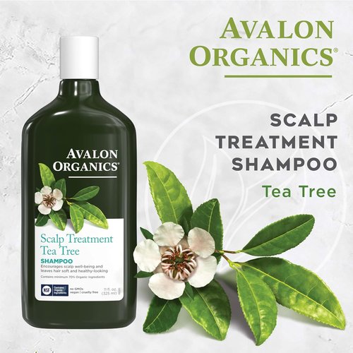 Avalon Organics Tea Tree Shampoo - Scalp Treatment for Healthy Hair & Softness | 11 Fl. Oz.