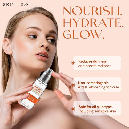 Skin 2.0 Vitamin C Serum - Dermatologist Tested, Anti-Aging & Dark Spot Remover - Brightening, Clean Beauty, Cruelty-Free, Korean Skincare for Glass Skin, All Skin Types - 1.69 Fl. oz