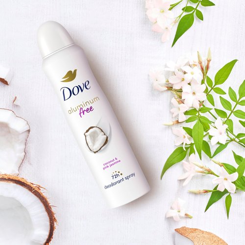 Dove Aluminum Free Deodorant Spray for Women 3 Count Coconut & Pink Jasmine 72 hour odor protection 4oz