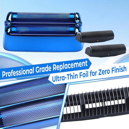 BaBylissPRO Replacement Shaver Foil & Cutter Heads - 2-Pack for FXONE BlackFX Shaver | Double Foil (Blue)