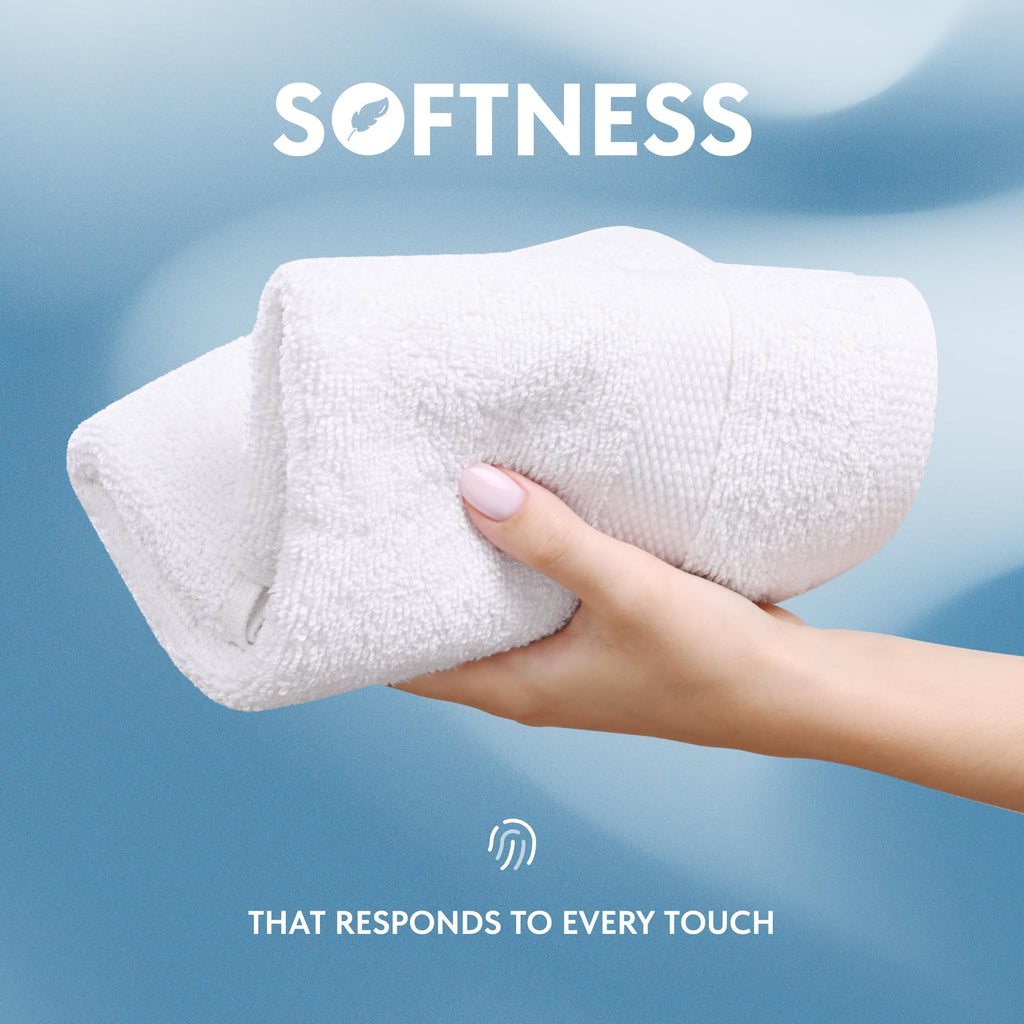 White Classic Luxury Cotton Washcloths 13x13 Inch - 650 GSM Turkish Cotton | Hotel, Spa, Bathroom Face Towel | 12 Pack