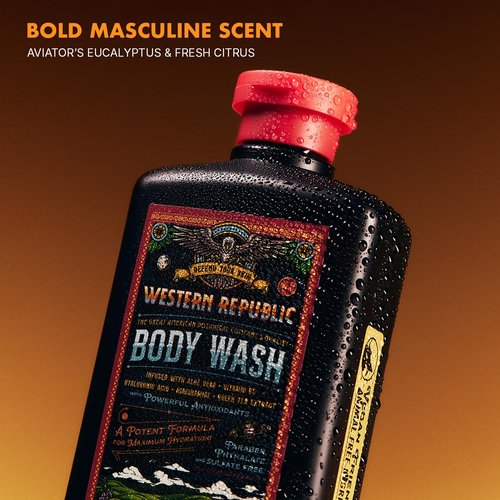 Aviator Men's Body Wash - Eucalyptus & Fresh Citrus Scent | Hydrating Anti-Aging Formula with Aloe & Niacinamide (2 Pack) | Made in USA